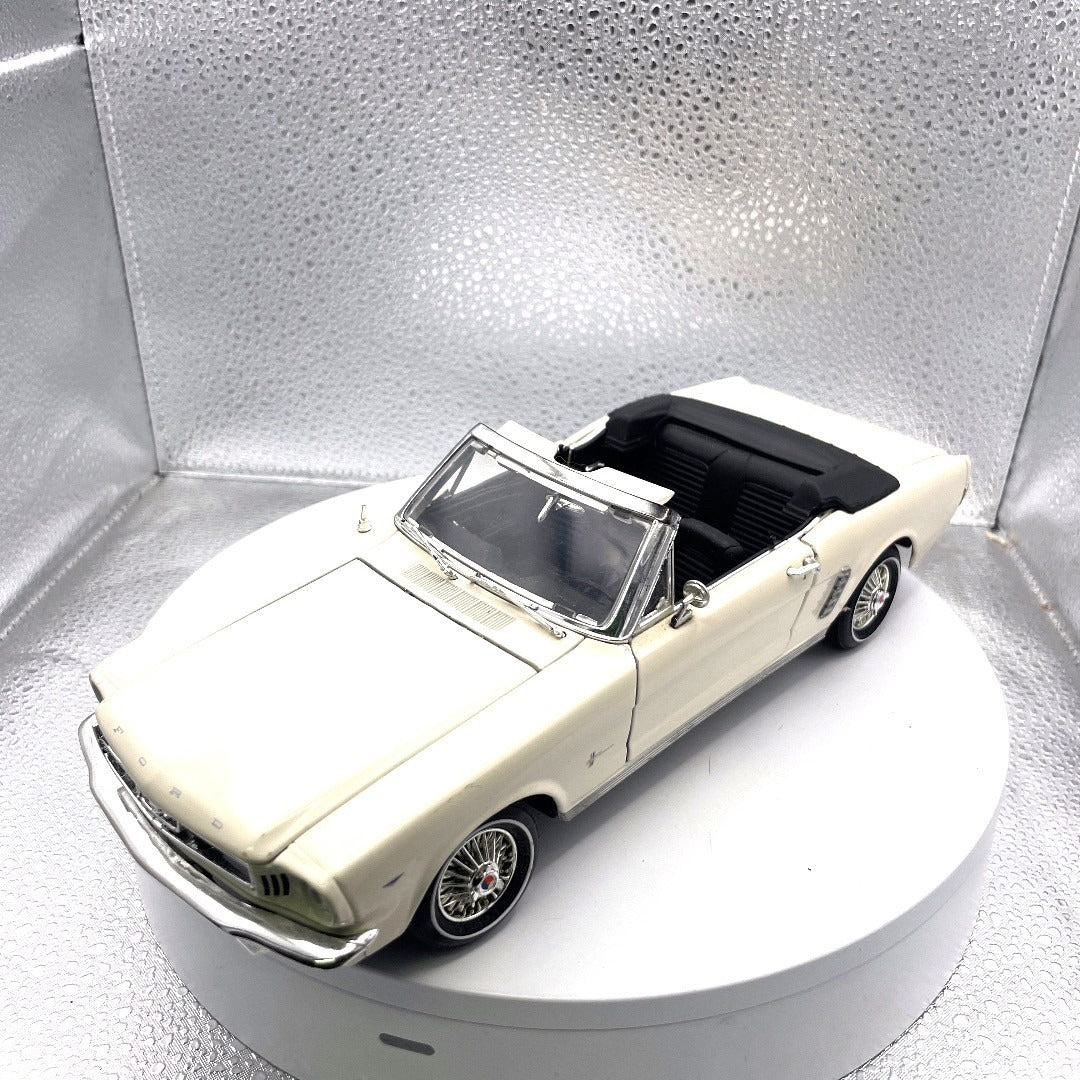 Motor Max 1964-1/2 Mustang Ivory Die Cast, Scale: 1/18, No. 73145 front end/drivers side view