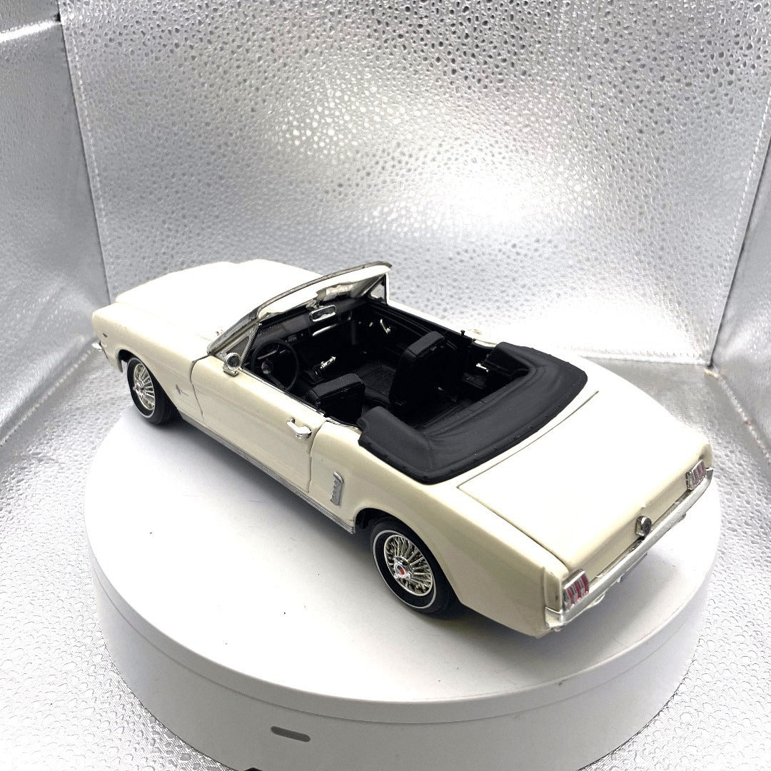Motor Max 1964-1/2 Mustang Ivory Die Cast, Scale: 1/18, No. 73145 drivers side/back end view