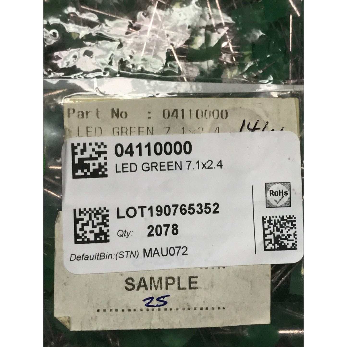 LED Green 7.1x2.4 Ligitek Electronics 04110000 - Lot of ~1500 product label