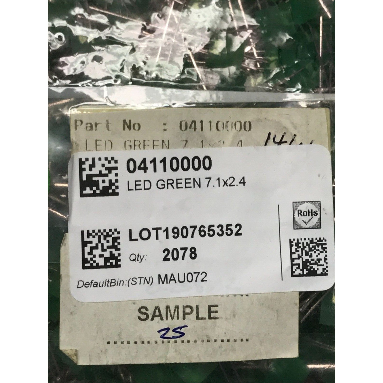 LED Green 7.1x2.4 Ligitek Electronics 04110000 - Lot of ~1500 product label