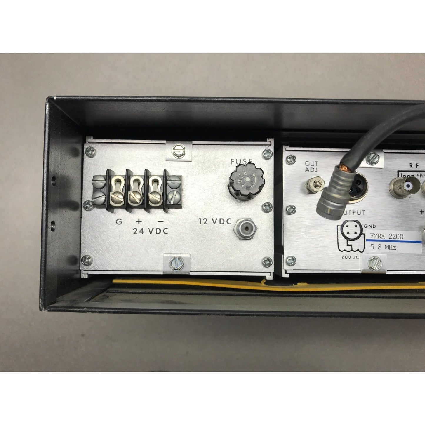 Catel FMRX-220 FM Demodulator 3 FM Audio Demodulators in Chassis w/ Power Supply back panel connections